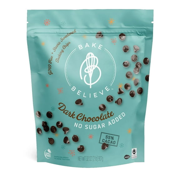 Bake Believe No Sugar Added Dark Chocolate Baking Chips, 32 oz.