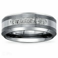 thumbnail image 1 of 0.20 CT. T.W. Round Cut Diamond Mens Band in Tungsten and Stainless Steel, 1 of 3