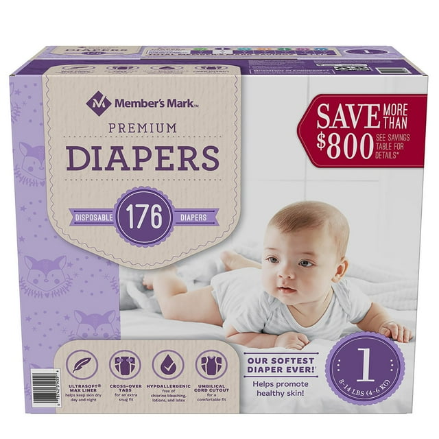 Member's Mark Premium Baby Diapers (Choose Your Size)