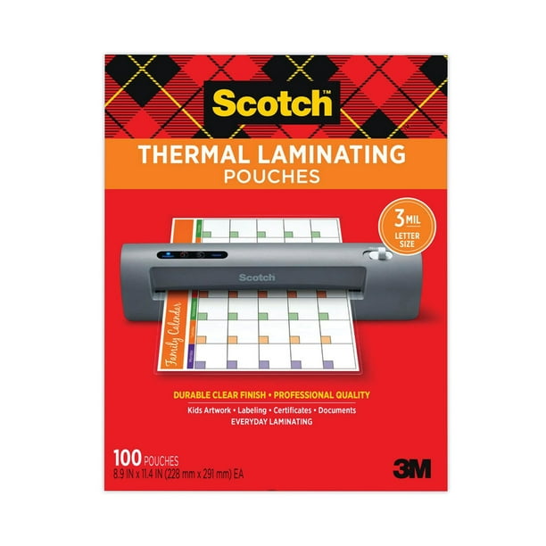 Scotch - Letter Size Thermal Laminating Pouches, 3 mil, 11 1/2 x 9