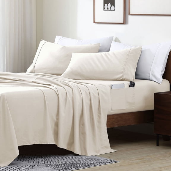 Swift Home Smart Sheet Set With 8" Side Storage Pockets, Assorted Sizes