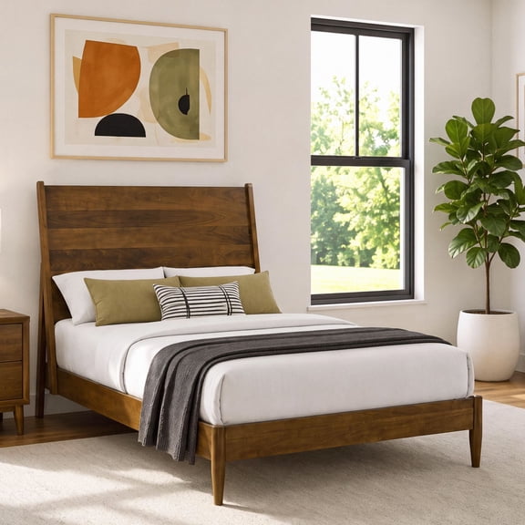 Zuma Panel Bed in Walnut, Assorted Sizes