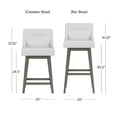 thumbnail image 4 of HH2 Home Upholstered Tapered Back Wood Adjustable Height Swivel Bar Stool, 4 of 19