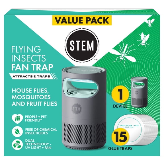STEM Flying Insect Fan Trap, 1 Device + 15 Glue Traps