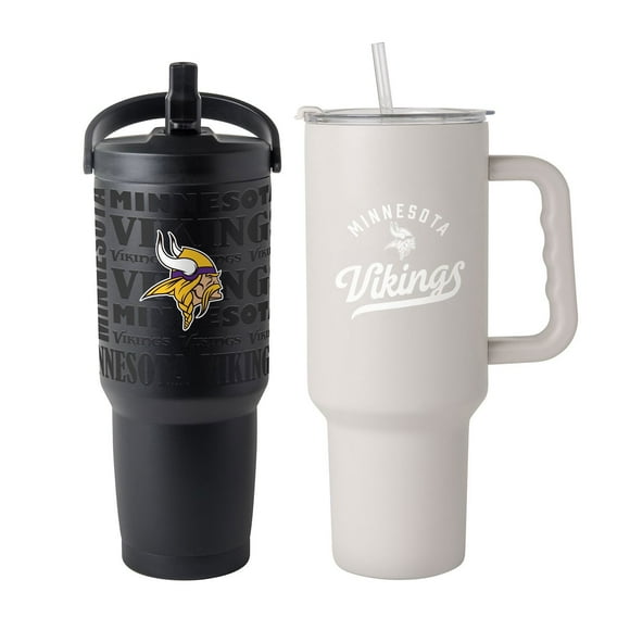 Logo Brands Minnesota Vikings Stainless Steel Tumbler Set
