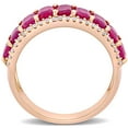 thumbnail image 5 of Ruby and 0.28 CT. T.W. Diamond 9-Stone Ring in 14K Gold, 5 of 6