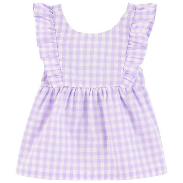 carter's purple dress Girls Long Sleeve Cotton Dress - Purple