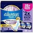 thumbnail image 1 of Always Maxi Overnight Pads with Wings, Size 5, 66 ct., 1 of 9