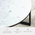 thumbnail image 2 of Adley Round Coffee Table with Faux Marble Top and Black Metal Base, 2 of 7