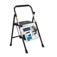 thumbnail image 1 of Simpli-Magic Black 2 or 3 Step Folding Ladder Options, ANSI Type III Certified, Lightweight Steel Step Stool with Anti-Slip Wide Steps and Padded Handrail for Kitchen, Closet, Office, Garage, 1 of 4