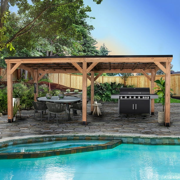 Backyard Discovery Arcadia Cedar Gazebo with PowerPort, Choose