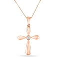 thumbnail image 1 of 0.03 CT. T.W. Diamond Cross Pendant in 14K Gold, 1 of 8