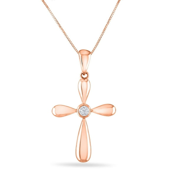0.03 CT. T.W. Diamond Cross Pendant in 14K Gold