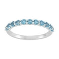 thumbnail image 1 of Round Cut Treated Swiss Blue Topaz Semi-Eternity Band in 14K Gold, 1 of 6