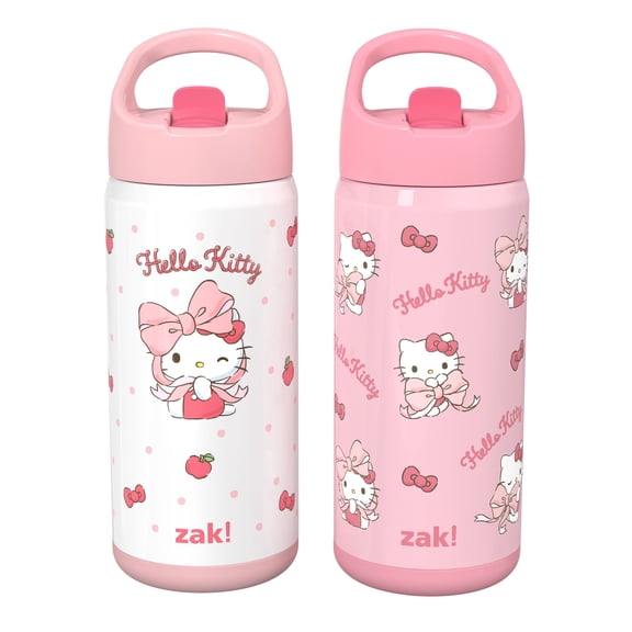 Zak Designs 14oz Double Wall Stainless Steel Siply Clutch Water Bottle, 2-Pack