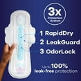 thumbnail image 2 of Always Ultra Thin Overnight Pads with Wings, 72 ct., 2 of 9