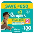 thumbnail image 1 of Pampers Swaddlers Diapers, Sizes Newborn-8, 1 of 15