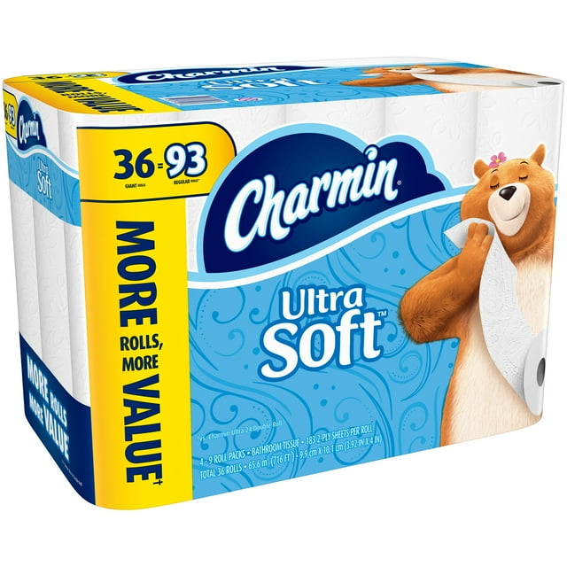 CHARMIN ULTRA SOFT 36 ROLLS 183 COUNT