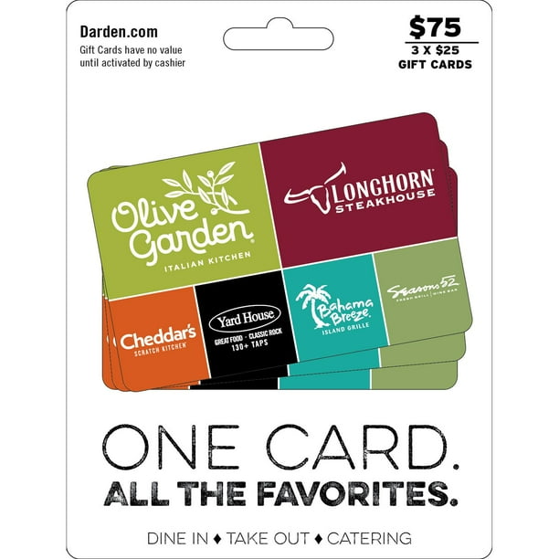 Darden $75 Gift Card Multi-Pack, 3 x $25 - Samsclub.com