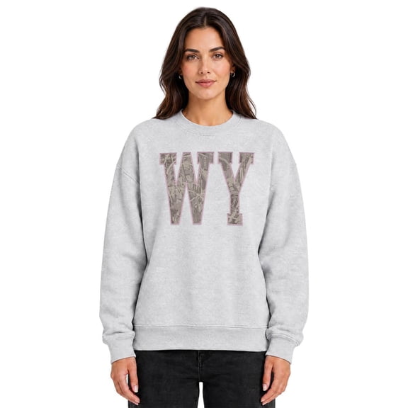 State of Mine Women's Camo Letters State Sweatshirt