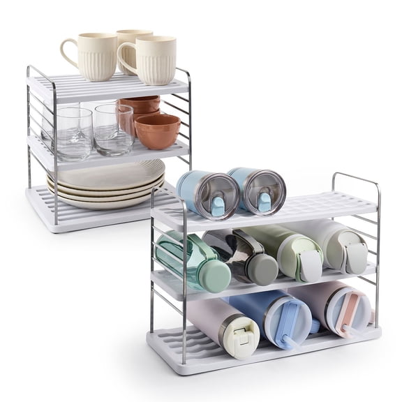 YouCopia Water Bottle, Box, Mug & Plate Organizer, 2-Piece Set