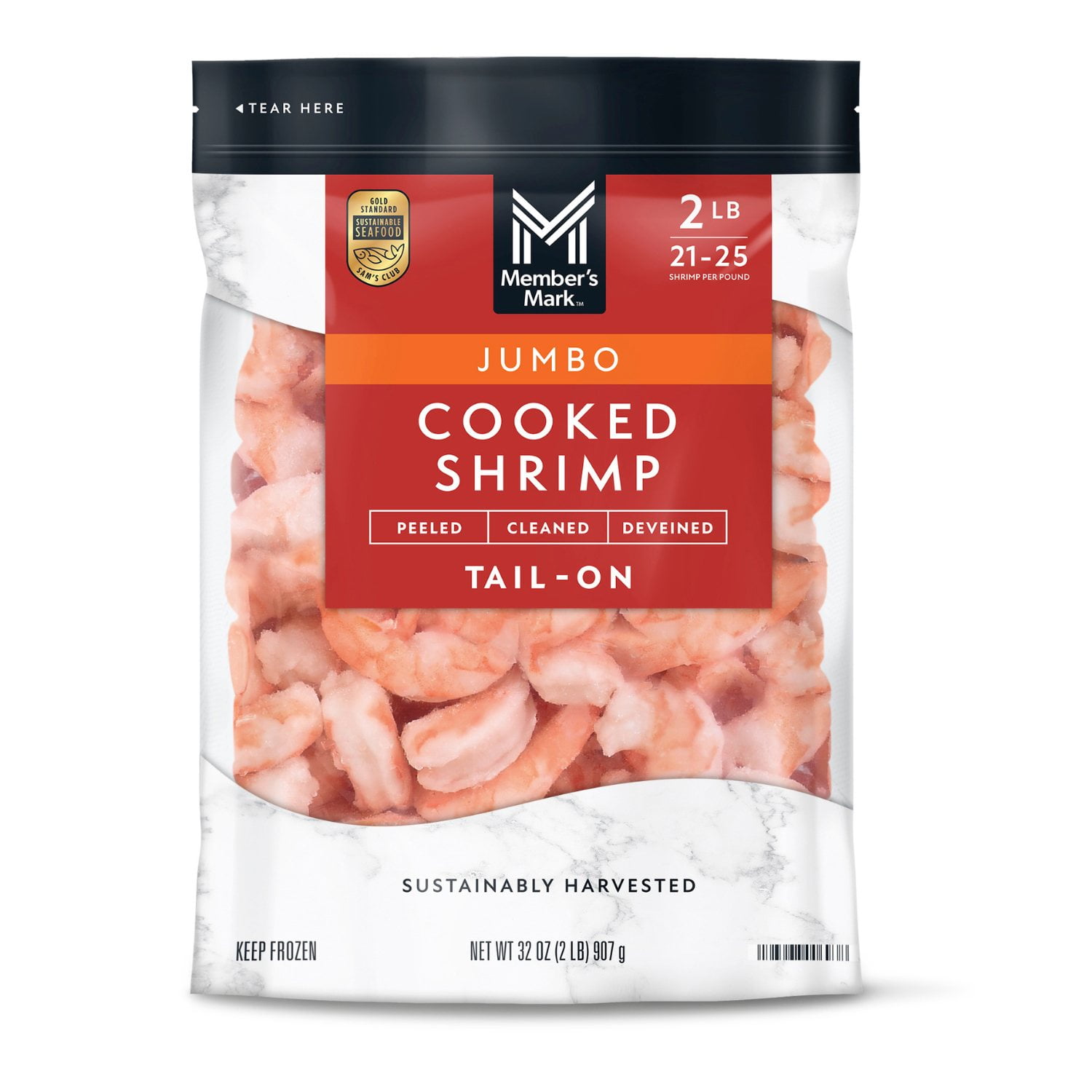 Member's Mark Farm Raised Jumbo Cooked Shrimp, Frozen, 21-25 ct