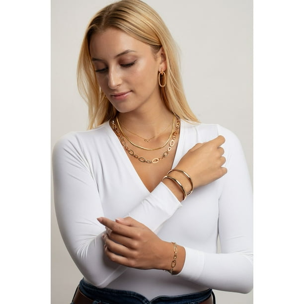 Interlocked Oval Link Bracelet in 14K Yellow Gold - Samsclub.com