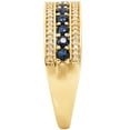 thumbnail image 3 of Blue Sapphire and Diamond Band Ring in 14K Gold, 3 of 6