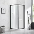 thumbnail image 4 of Breeze 34” x 34” x 77” Corner Shower Kit with Clear Glass, Walls, Base and Hardware, 4 of 21