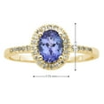 thumbnail image 5 of Oval Cut Gemstone and 0.15 CT. T.W. Halo Diamond Ring in 14K Gold, 5 of 6