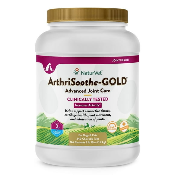 NaturVet ArthriSoothe-GOLD Level 3 Advanced Joint Care Supplements for Dogs and Cats, 240 ct., Choose Type
