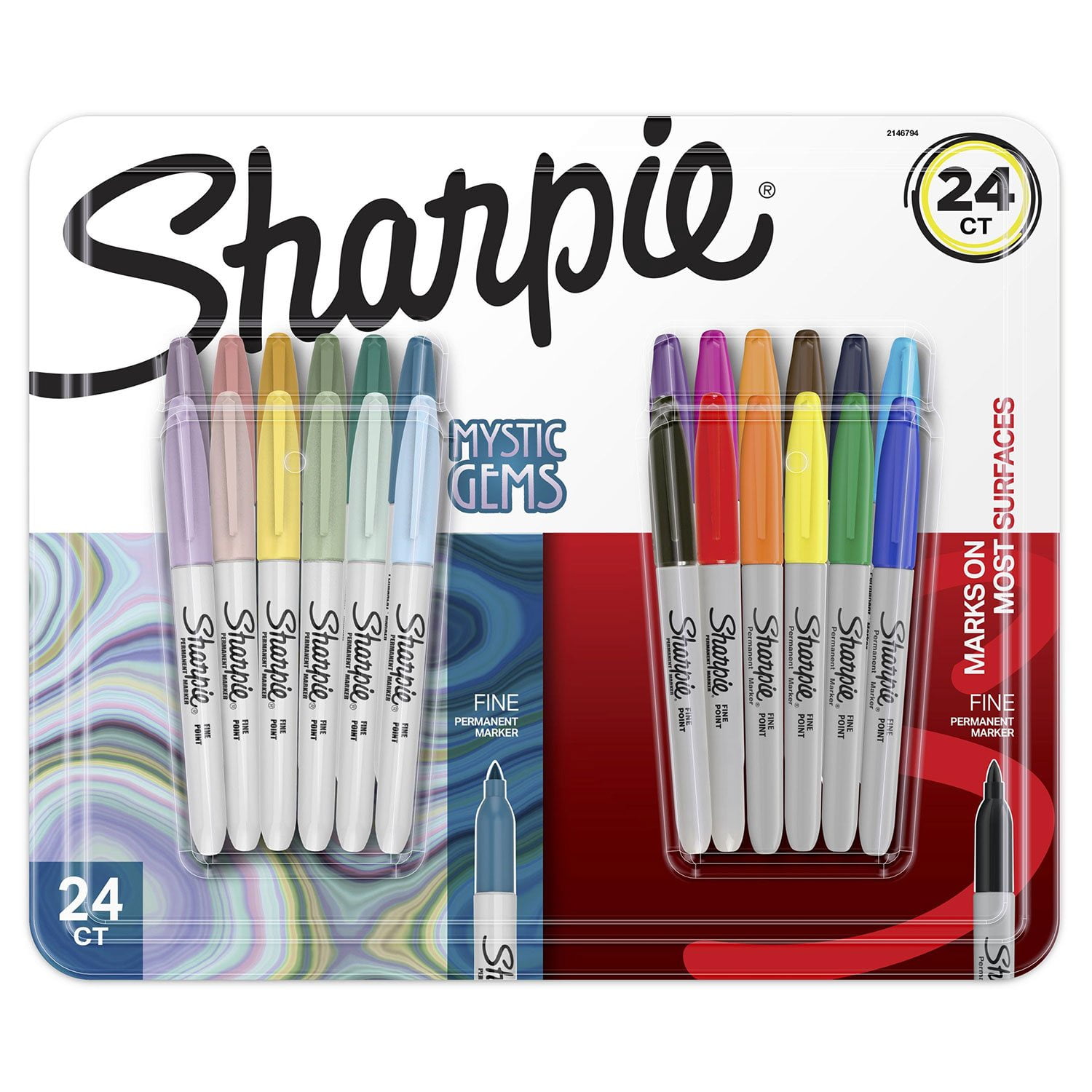 Sharpie Permanent Marker, Fine, Assorted Colors 24 Count