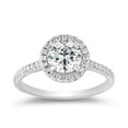 thumbnail image 1 of 1.35 C.T. T.W. Round Cut Halo Diamond Ring in 18K Gold, 1 of 7