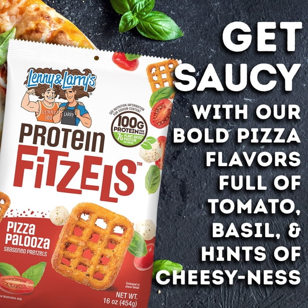 Lenny & Larry's Fitzels, Pizza Flavored Protein Pretzel, 100g