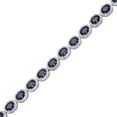 thumbnail image 3 of Oval Cut Gemstone Halo Tennis Bracelet in Sterling Silver, 3 of 5