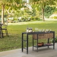 thumbnail image 1 of Keter Extendable Resin Outdoor Party Table Bar Cart, Pine, 1 of 9