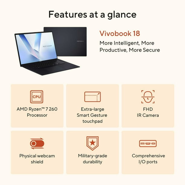 ASUS Vivobook 18” WUXGA 144Hz Laptop | AMD Ryzen 7 | 32GB RAM