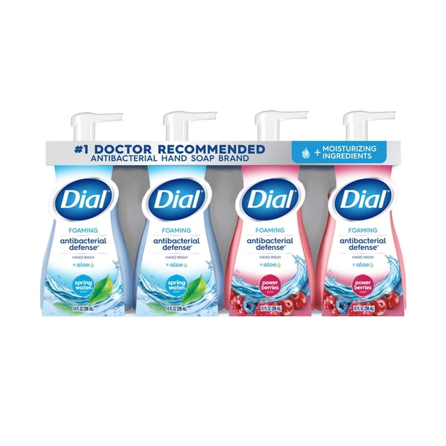 Dial Foaming Hand Wash, Spring Water & Power Berries, 10 oz., 4 pk.