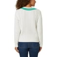 thumbnail image 3 of Lands' End Women's V-Neck Cable Sweater, 3 of 5