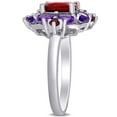 thumbnail image 4 of Cushion Cut Multi-Gemstone Cluster Ring in Sterling Silver, 4 of 6