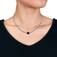 thumbnail image 3 of Lab Created Gemstone Tennis Necklace in Sterling Silver, 3 of 6