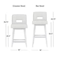 thumbnail image 4 of HH2 Home Upholstered Key Back Wood Adjustable Height Swivel Bar Stool, 4 of 17