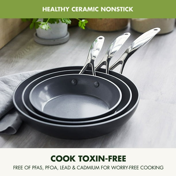 GreenPan Valencia Pro 3-Piece Fry Pan Set (8
