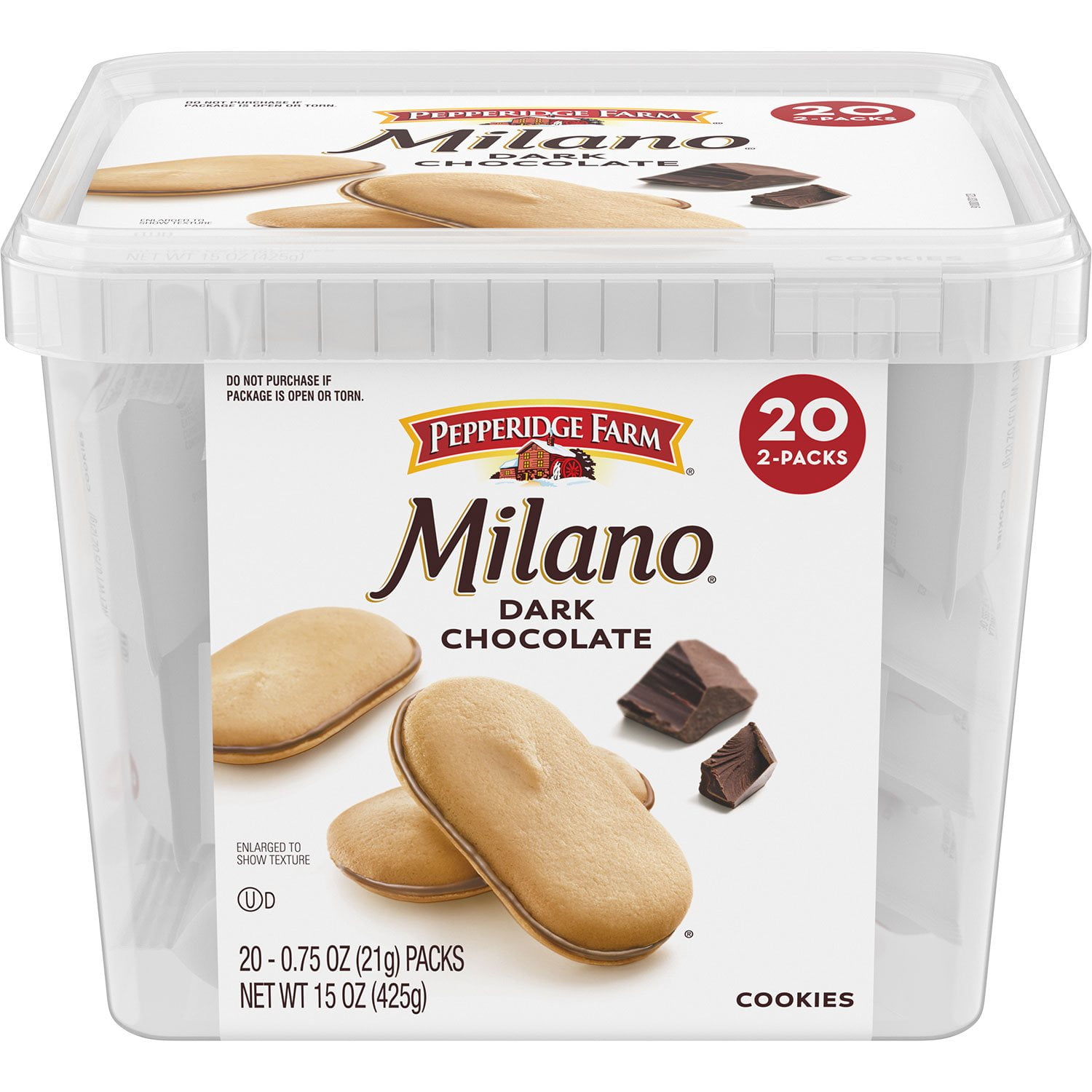 Milano Dark Chocolate Cookies 0.75 oz., 20 pk. - Samsclub.com