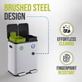 thumbnail image 3 of Simpli-Magic 16 Gallon (30L x 30L) Dual Compartment Step Trash Can, Multiple Colors – Kitchen Garbage Can with Slow-Close Lids – Waste & Recycling Bins, Odor Control, Hands-Free, Easy to Clean, 3 of 5