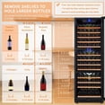 thumbnail image 3 of Lanbo 24 Inch 143 Bottle Triple Zone Wine Cooler Fridge, 3 of 16