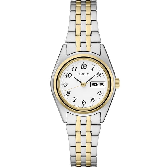 Seiko, Essentials Collection, Quartz Movement, Day/Date, Two tone case and bracelet, White Dial