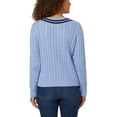 thumbnail image 3 of Lands' End Women's V-Neck Cable Sweater, 3 of 5