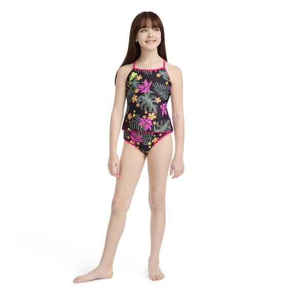 Hurley Girls 2-Piece Braided Ruffle Tankini