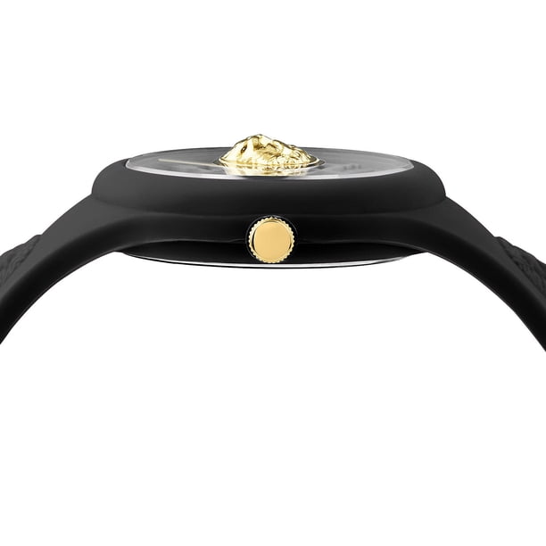 Versus Versace Authentic Black and Gold Lion-Accent Silicone Watch NEW With Tag Versus Versace Men main image 4